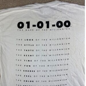 Vintage Lee‎ 01-01-00 The Mark of the Millennium T-Shirt White XL Y2K 90s